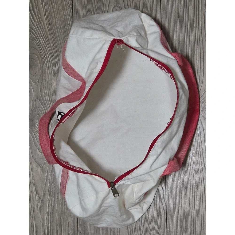 Vintage USMC Canvas Duffel Bag White Red Eagle Globe Anchor Marine Corps Gym Bag
